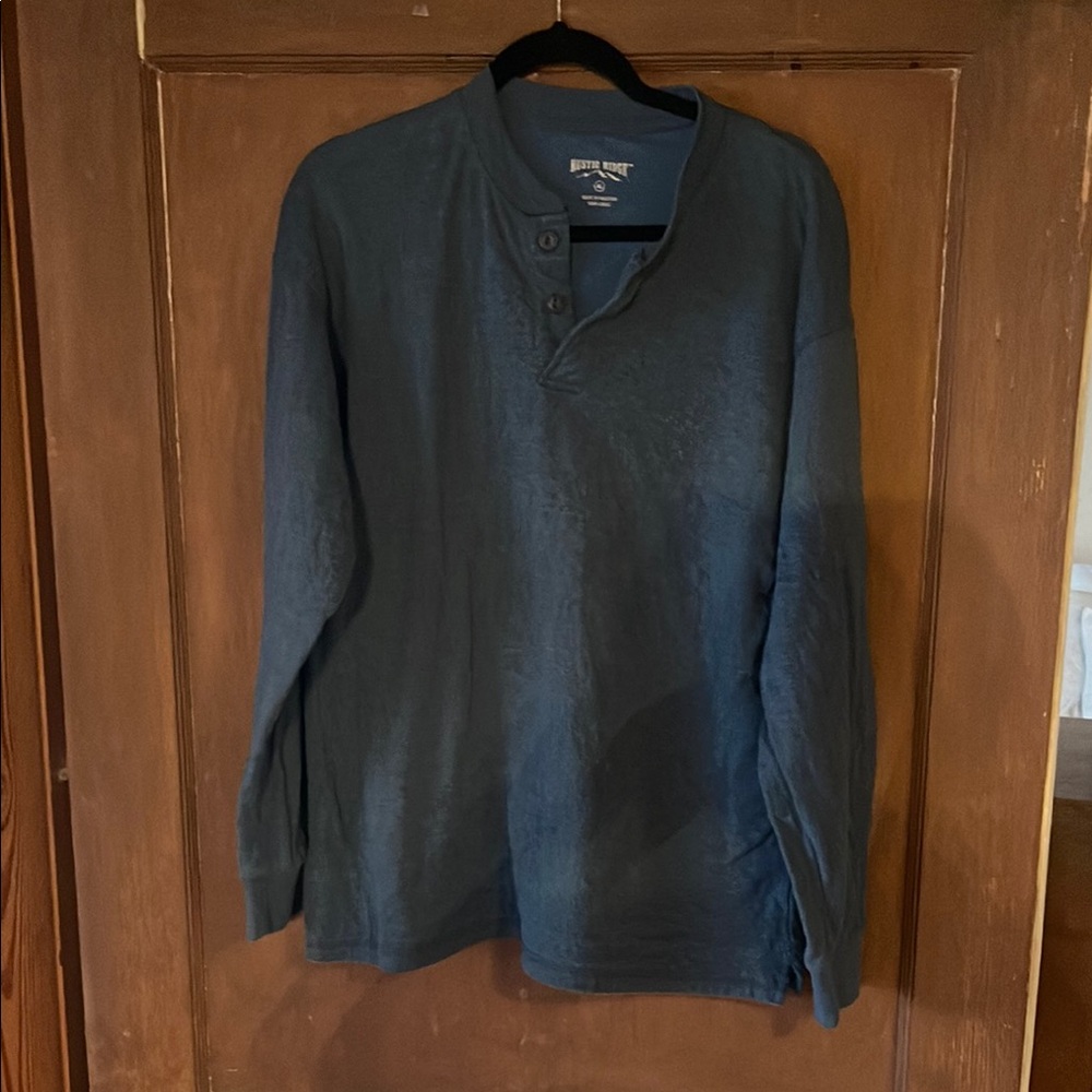 Blue Long Sleeve Tee with Relaxed Fit